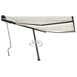 vidaXL Tenda da Sole Retrattile Manuale con LED 450x300 cm Crema