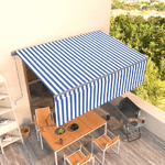 Tenda da Sole Retrattile Automatica Parasole 4,5x3m Blu Bianca