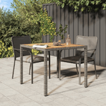 vidaXL Tavolo Giardino 90x90x75cm Polyrattan e Massello Acacia Grigio