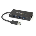 StarTech.com Hub Portatile USB 3.0 (5Gbps) con Adattatore NIC Ethernet Gigabit Gbe in alluminio con cavo - UASP