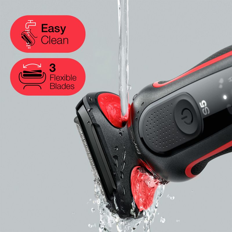 Braun-Series-5-51-R1200S-rasoio-elettrico-Trimmer-Nero-Rosso