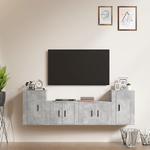 Set di Mobili Porta TV 4 pz Grigio Cemento in Legno ingegnerizzato