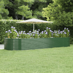 vidaXL Letto Giardino Acciaio Verniciato Polvere 447x140x68 cm Verde