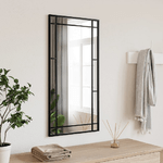 vidaXL Specchio da Parete Nero 40x80 cm Rettangolare in Ferro