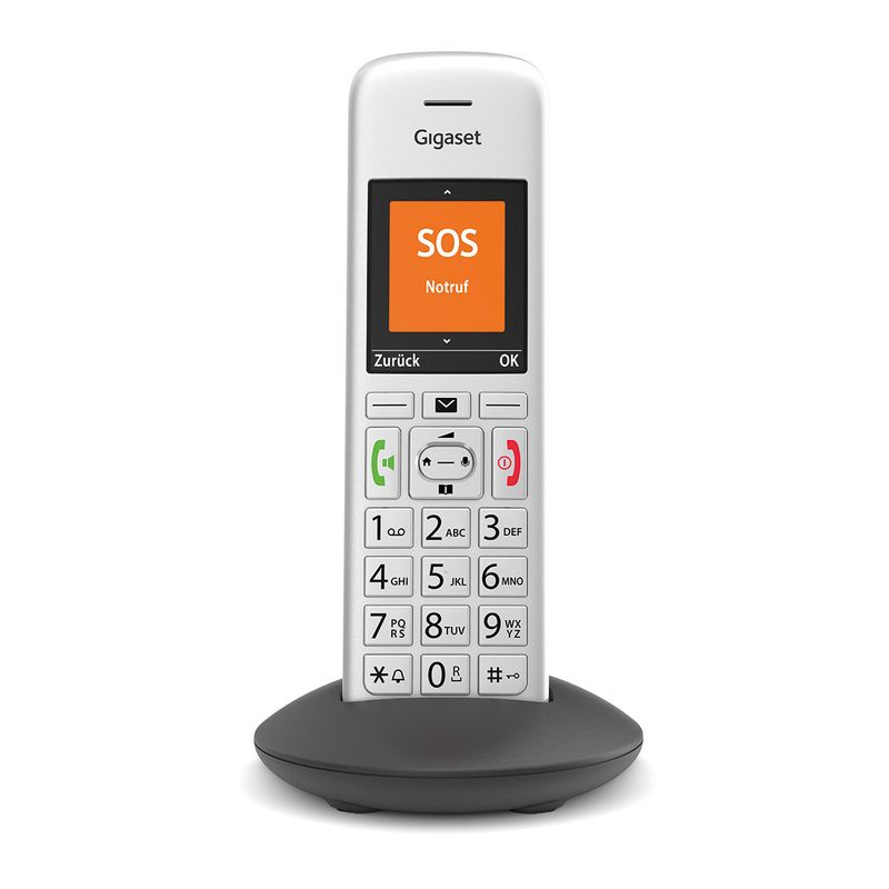 Gigaset-E390HX-Telefono-analogico-DECT-Identificatore-di-chiamata-Argento