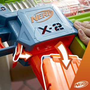 Nerf-Elite-2.0-Double-Punch-blaster-lancia-dardi-motorizzato-canne-con-alternazione-rapida-50-dardi-Elite-2-caricatori-da-10-dardi