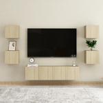 vidaXL Set Mobile Porta TV 6 pz Rovere Sonoma in Truciolato