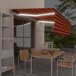 Tenda Sole Retrattile con Parasole e LED 4x3m Arancio Marrone