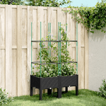 vidaXL Fioriera da Giardino con Traliccio Nera 80x40x142,5 cm in PP