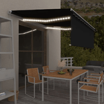 vidaXL Tenda da Sole Retrattile Manuale con LED 4x3 m Antracite