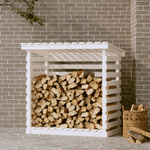 vidaXL Portalegna Bianco 108x73x108 cm in Legno Massello di Pino