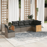 vidaXL Set Divano da Giardino 6 pz con Cuscini Grigio in Polyrattan