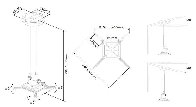 Multibrackets-0735-supporto-per-proiettore-Soffitto-Bianco