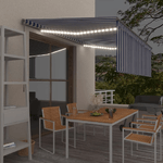 vidaXL Tenda da Sole Retrattile con Parasole e LED 4,5x3m Blu e Bianca