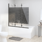 vidaXL Box Doccia Pieghevole 3 Pannelli 130x130 cm in ESG Nero