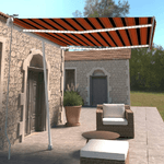 vidaXL Tenda da Sole Manuale con LED 300x250cm Arancione e Marrone