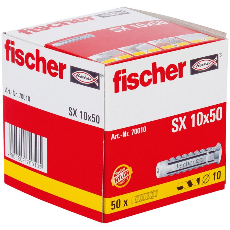 Fischer-70010-ancoraggio-a-vite-e-tassello-50-pz-Tassello-a-muro-50-mm