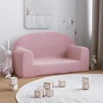 vidaXL Divano per Bambini a 2 Posti Rosa in Morbido Peluche