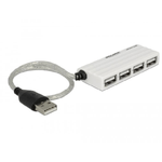 Delock • 4 x USB 2.0 Port • Datentransferrate bis zu 480 Mb/s • Kabellänge: ca. 20 cm • Maße: 7 x 3 x 1