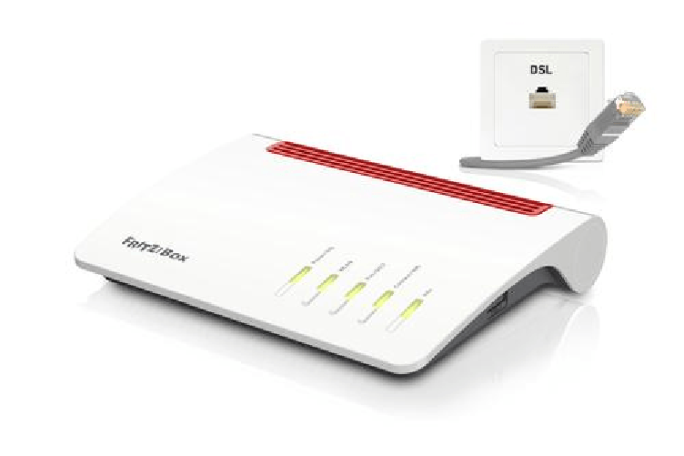 •-Modem--VDSL2-ADSL2--Annex-B-J-Q-•-WAN--1x-1000Base-T-•-LAN--4x-1000Base-T-•-Telefon--2x-analog-1x-ISDN-6x-DECT-•-Wi