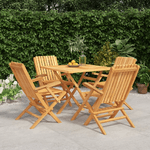 vidaXL Set da Pranzo per Giardino 5 pz in Legno Massello di Teak