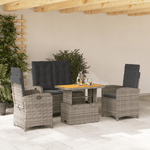 vidaXL Set da Pranzo da Giardino 4 pz con Cuscini in Polyrattan Grigio