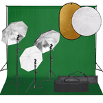 vidaXL Kit per Studio Fotografico con Set Luci, Fondale e Riflettore