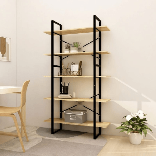 vidaXL Libreria a 5 Ripiani 100x30x175 cm in Legno di Pino