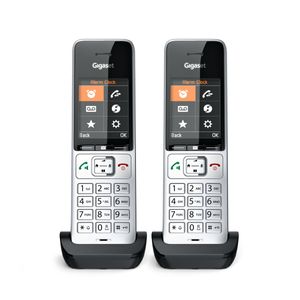 Gigaset COMFORT 500HX duo Telefono analogico/DECT Identificatore di chiamata Nero, Argento