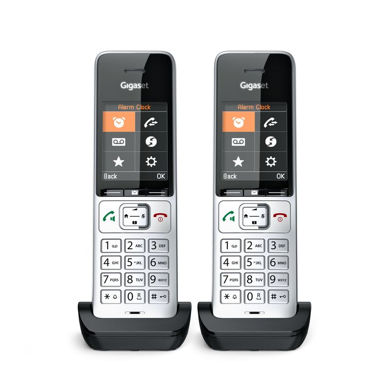 Gigaset-COMFORT-500HX-duo-Telefono-analogico-DECT-Identificatore-di-chiamata-Nero-Argento