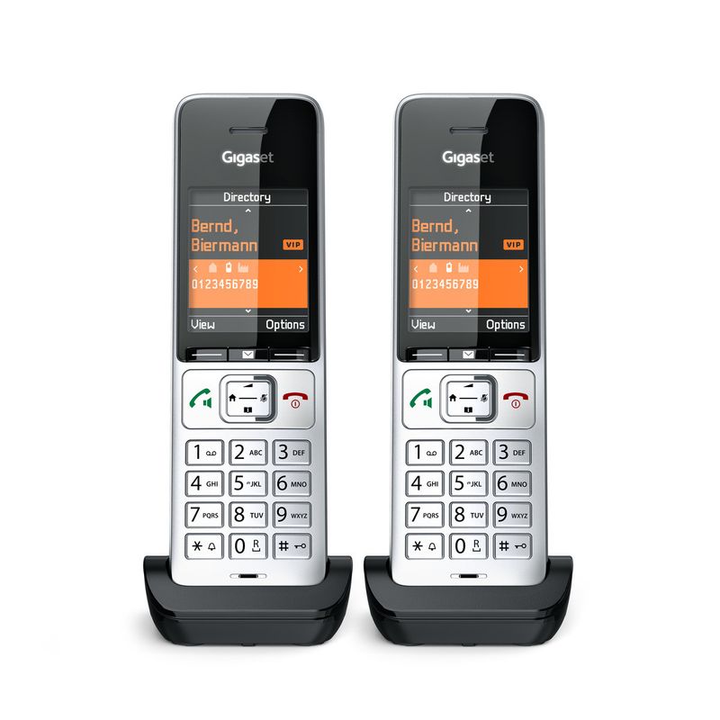 Gigaset-COMFORT-500HX-duo-Telefono-analogico-DECT-Identificatore-di-chiamata-Nero-Argento