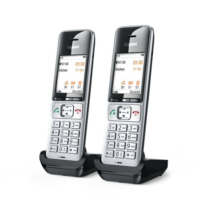 Gigaset-COMFORT-500HX-duo-Telefono-analogico-DECT-Identificatore-di-chiamata-Nero-Argento