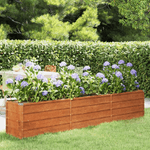 vidaXL Letto Rialzato da Giardino Ruggine 240x40x45 cm Acciaio Corten