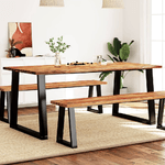 vidaXL Tavolo da Pranzo Bordi Vivi 180x90x75 cm Legno Massello Acacia