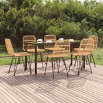 Set da Pranzo da Giardino 7 pz in Polyrattan