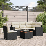 vidaXL Set Divano da Giardino 6 pz con Cuscini Nero in Polyrattan