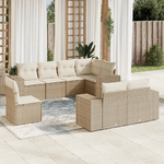 vidaXL Set Divano da Giardino 8 pz con Cuscini Beige in Polyrattan