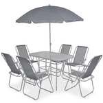 vidaXL Set da Pranzo da Giardino 8 pz in Acciaio e Textilene Grigio