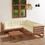 vidaXL Set Divani da Giardino 6 pz con Cuscini Legno Massello di Pino