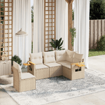 vidaXL Set Divano da Giardino 5 pz con Cuscini Beige in Polyrattan