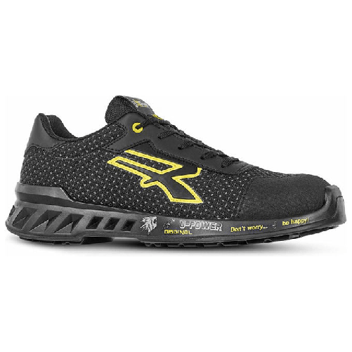 U-Power Rv20014-44 Scarpe Antinfortunistiche Leggere con Puntale Airtoe Aluminium Matt S3 Src Ci Esd Giallo-Nere Numero 44