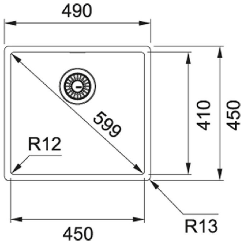 Franke-BXX-110-45-BXX-210-45-Lavello-montato-su-piano-Quadrato-Acciaio-inossidabile