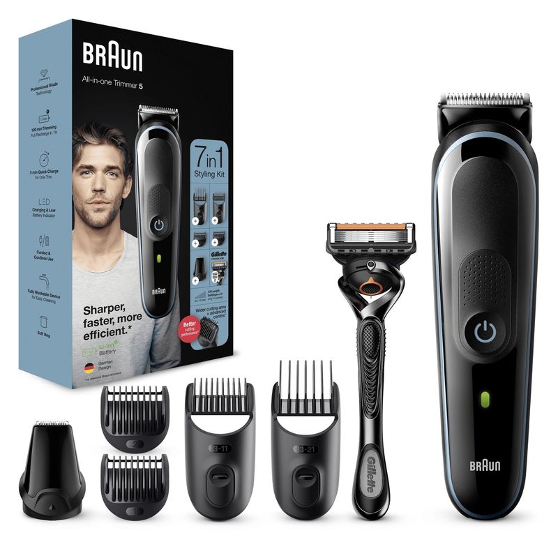 Braun-All-in-one-Rifinitore-Tutto-In-Uno-5-MGK5355-Regolabarba-Uomo-7-In-1-Tagliacapelli-Per-Viso-Capelli