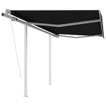 Tenda da Sole Retrattile Automatica con Pali 3x2,5 m Antracite