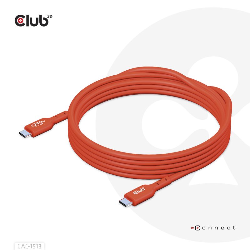 CLUB3D-CAC-1513-cavo-USB-3-m-USB-2.0-USB-C-Arancione