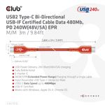 CLUB3D-CAC-1513-cavo-USB-3-m-USB-2.0-USB-C-Arancione