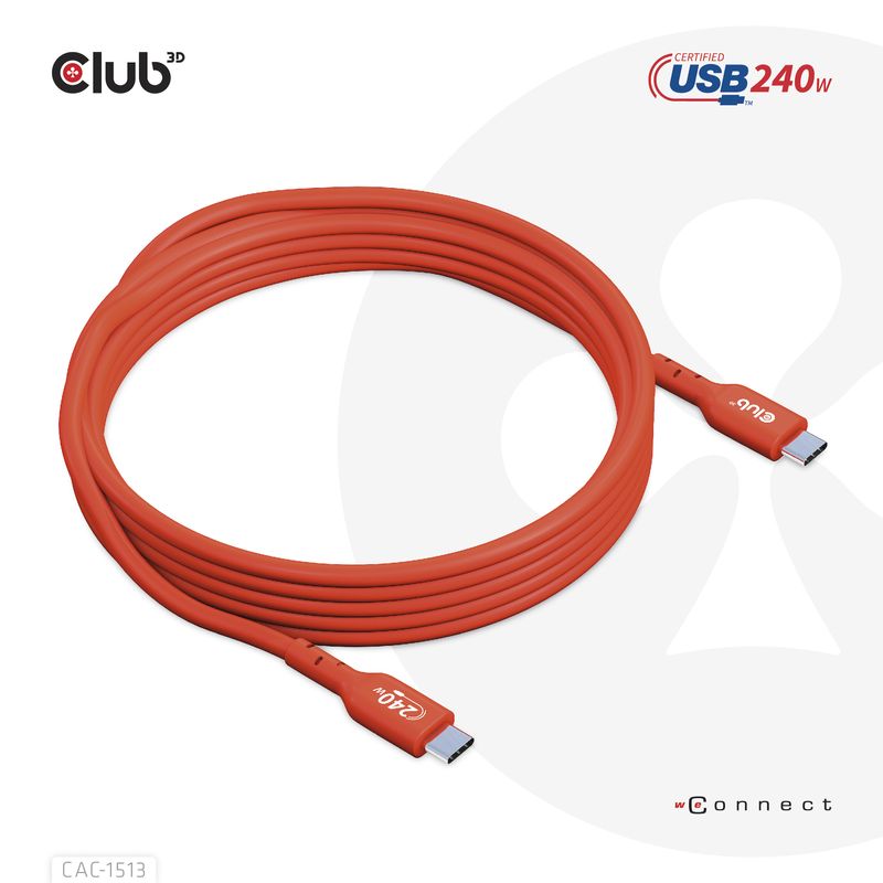 CLUB3D-CAC-1513-cavo-USB-3-m-USB-2.0-USB-C-Arancione