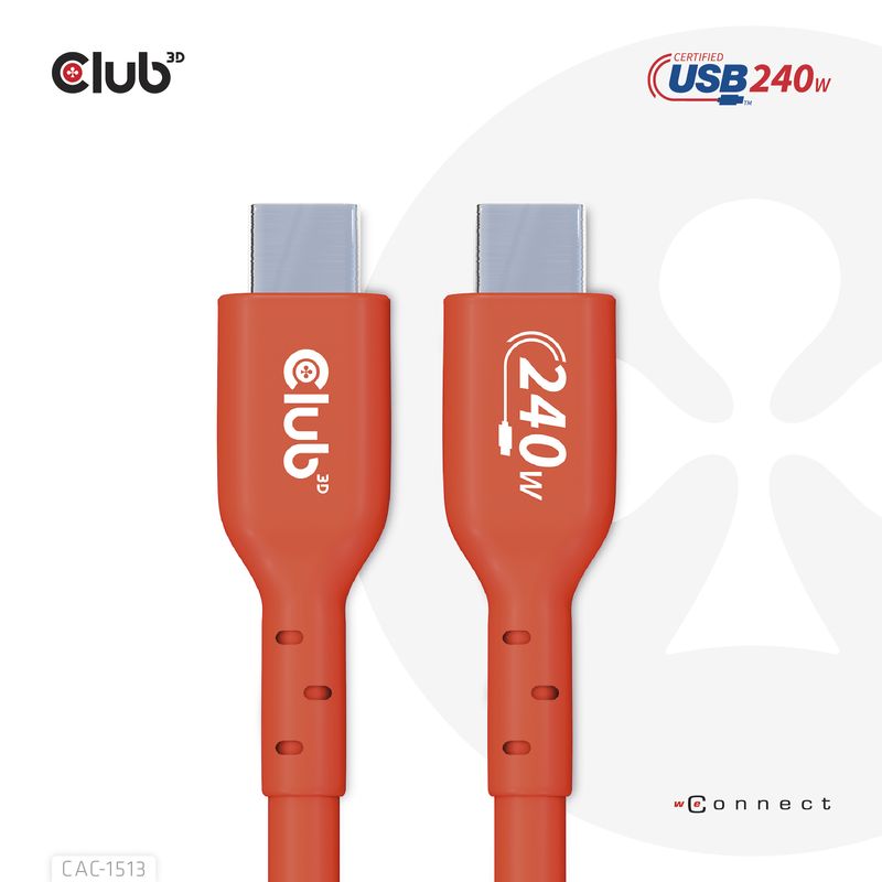 CLUB3D-CAC-1513-cavo-USB-3-m-USB-2.0-USB-C-Arancione