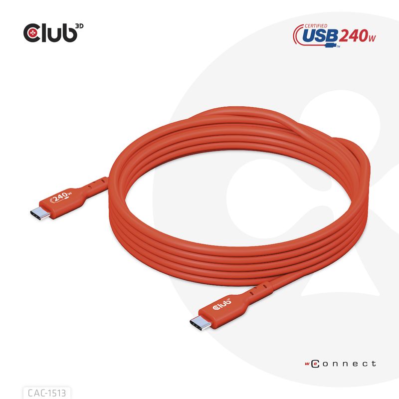 CLUB3D-CAC-1513-cavo-USB-3-m-USB-2.0-USB-C-Arancione