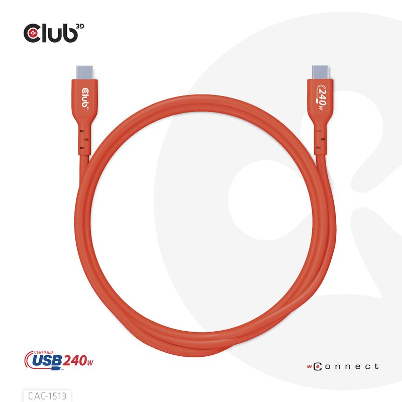 CLUB3D-CAC-1513-cavo-USB-3-m-USB-2.0-USB-C-Arancione